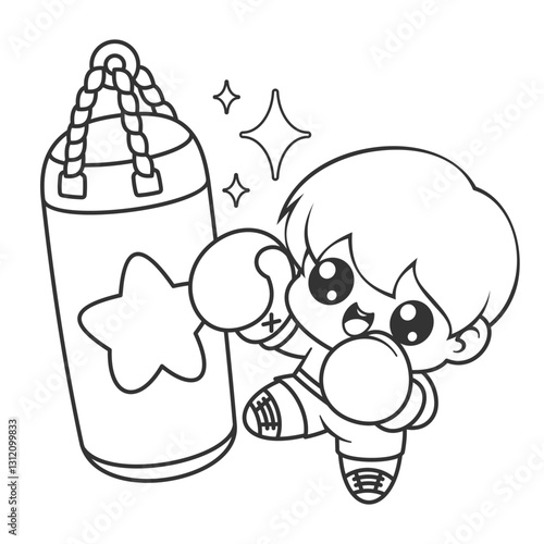 The boys really enjoyed boxing training, for coloring