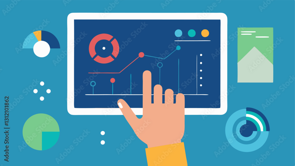 UserFriendly Interface An illustration of a hand interacting with a touchscreen device navigating through pressure charts and past readings. UserFriendly Interface An illustration of a hand interacting with a touchscreen device navigating through pressure charts and past readings.