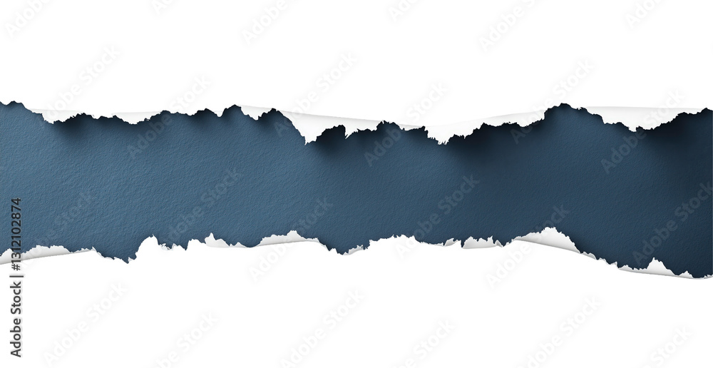 Torn Paper with Dark Blue Background: A dramatic, high-resolution image showcasing a ripped piece of white paper revealing a dark blue background. Perfect for adding texture, contrast. Torn Paper with Dark Blue Background: A dramatic, high-resolution image showcasing a ripped piece of white paper revealing a dark blue background. Perfect for adding texture, contrast.