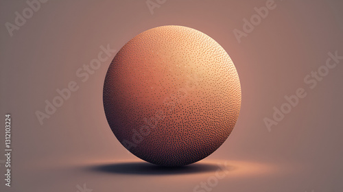 Gradient dot with grain and noise, textured sphere. Stippled circle and abstract shadow with moon like grainy pattern. Flat vector illustration isolated on white background.
