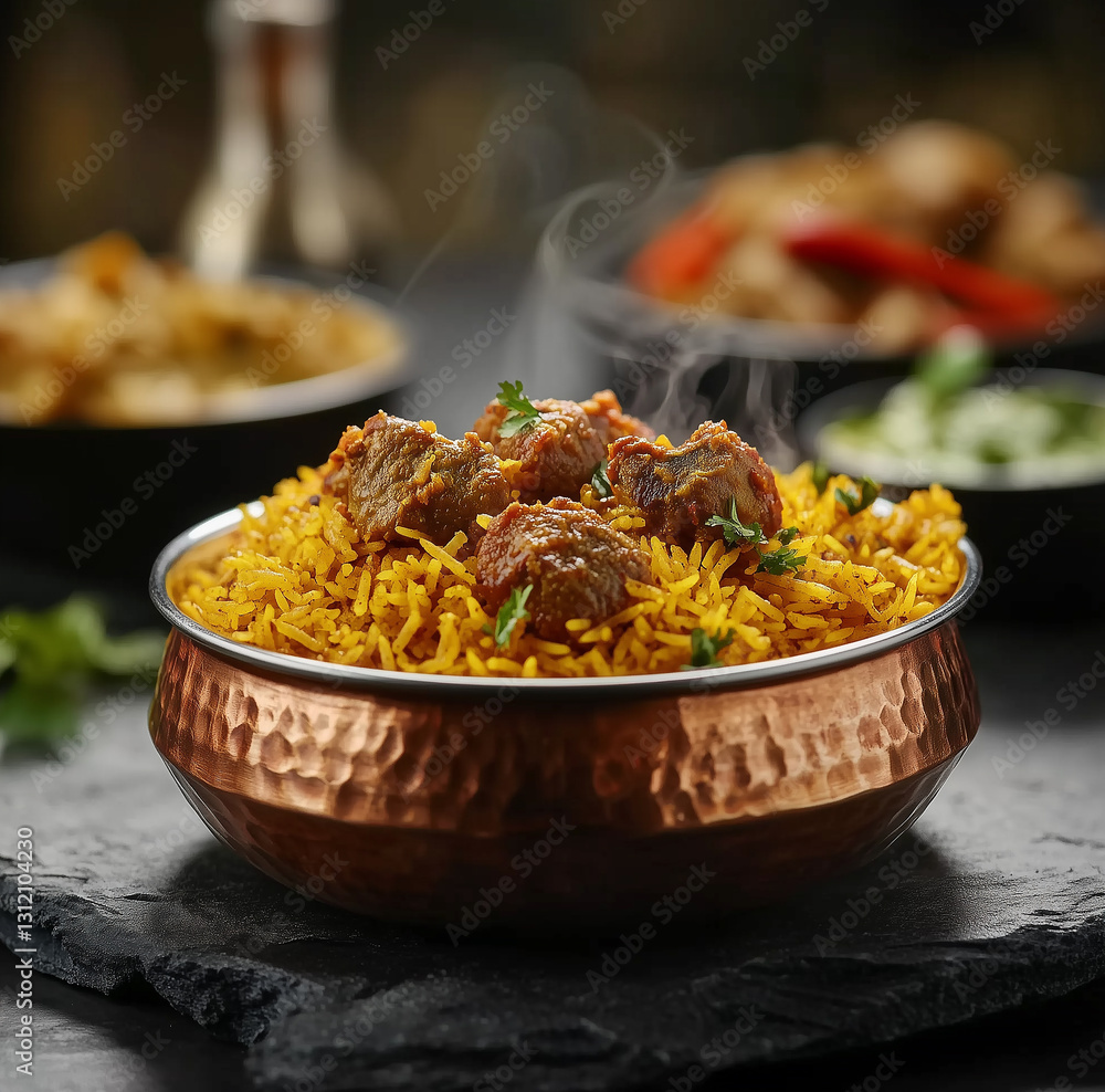 Indian dum chicken super delicious biryani is prepared in an earthen or clay pot called Handi
Indian dum chicken super delicious biryani is prepared in an earthen or clay pot called Handi