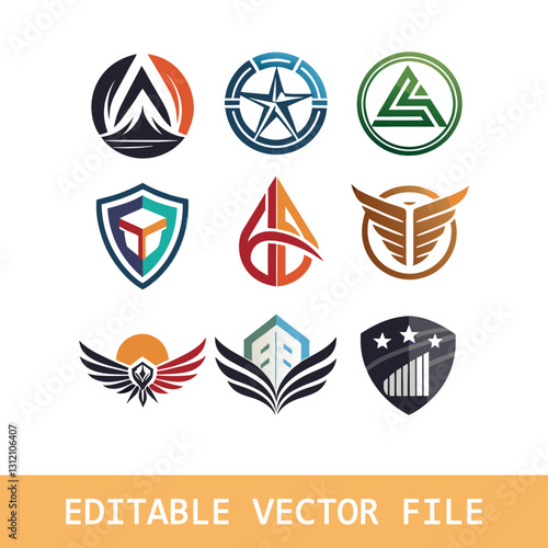 Abstract Logo And Icon Set. Elements Collection Isolated On White - Vector. 