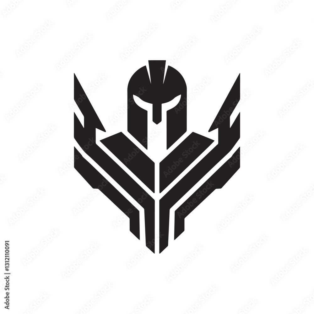 Fototapeta premium Spartan warrior logo design vector icon