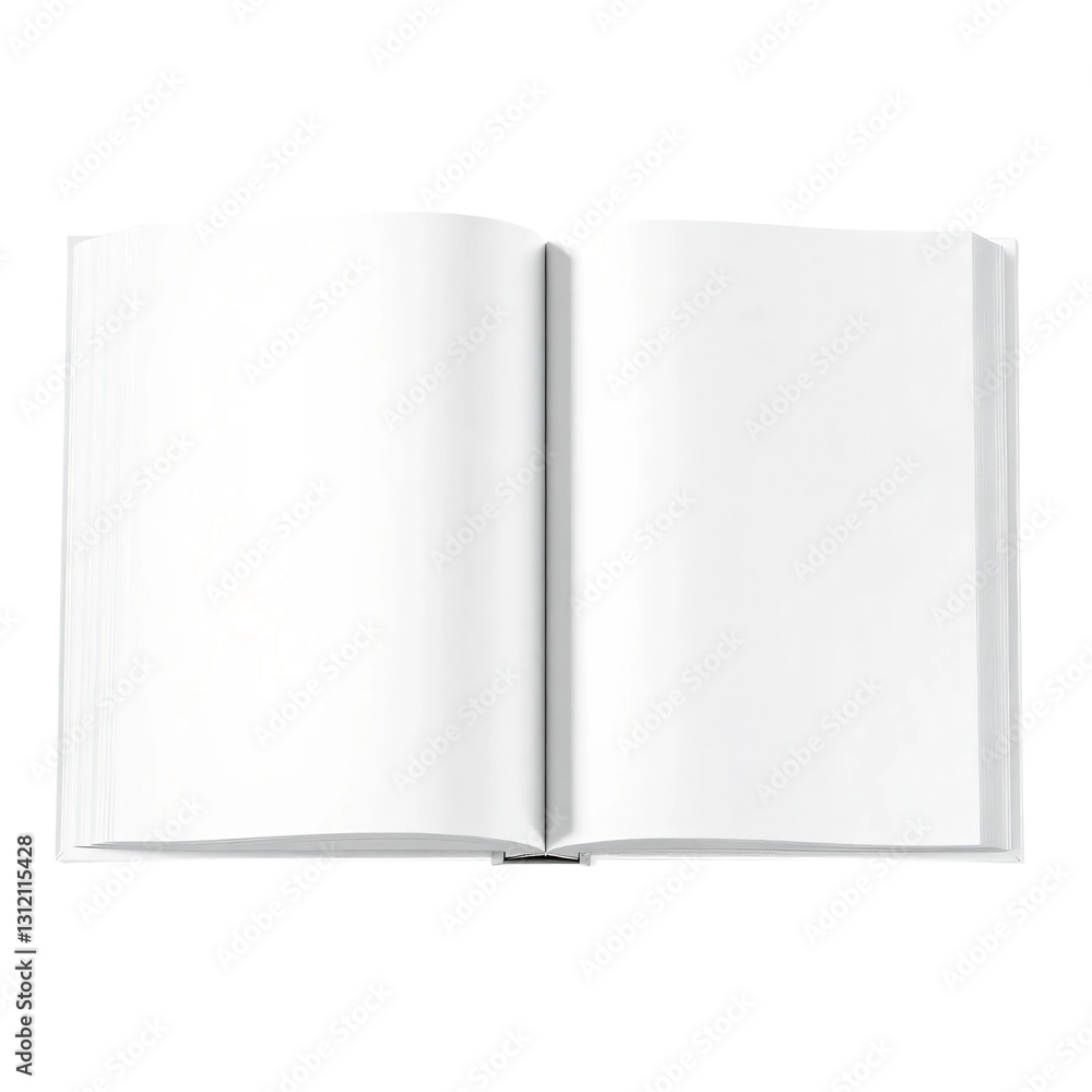 Open book blank pages mockup isolated on transparent background Open book blank pages mockup isolated on transparent background