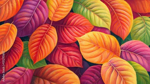 Wallpaper Mural Vibrant Autumn Leaves Torontodigital.ca