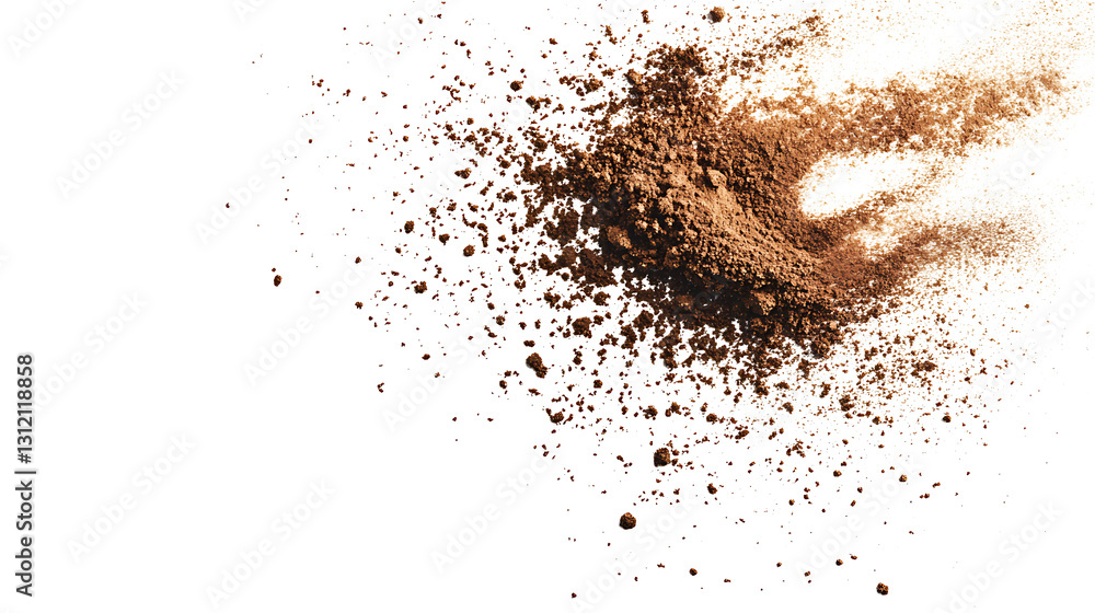 Brown Coffee Instant Pulver Explosion Isolated in transparent Brown Coffee Instant Pulver Explosion Isolated in transparent