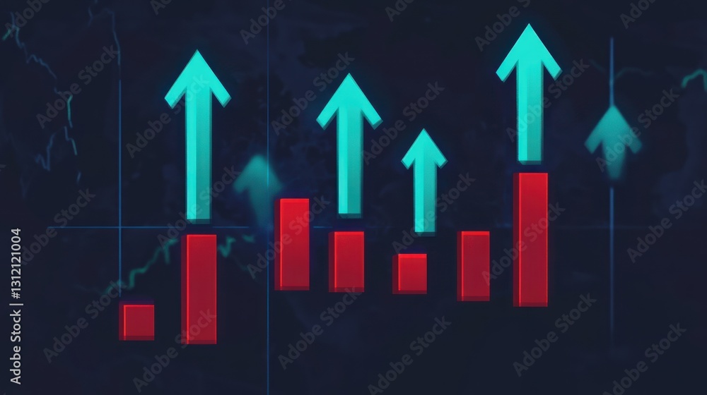 Global market growth chart, showing increasing trends in worldwide economy Global market growth chart, showing increasing trends in worldwide economy