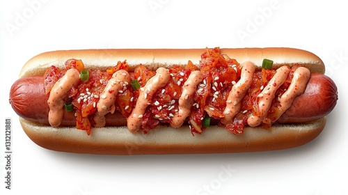 Grilling hotdog with cheese and bacon in a bun outdoor bbq fast food delight summer picnic vibes