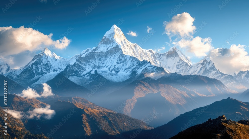 Obraz premium Majestic Himalayan Panorama, Breathtaking View of Snow-Capped Peaks