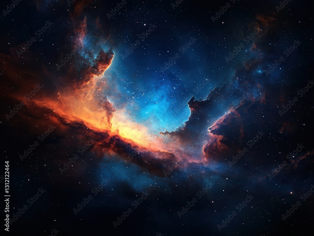 Breathtaking cosmic landscape reveals unexplored realms of vibrant colors and twinkling stars in the vast expanse of space. Generative AI Breathtaking cosmic landscape reveals unexplored realms of vibrant colors and twinkling stars in the vast expanse of space. Generative AI