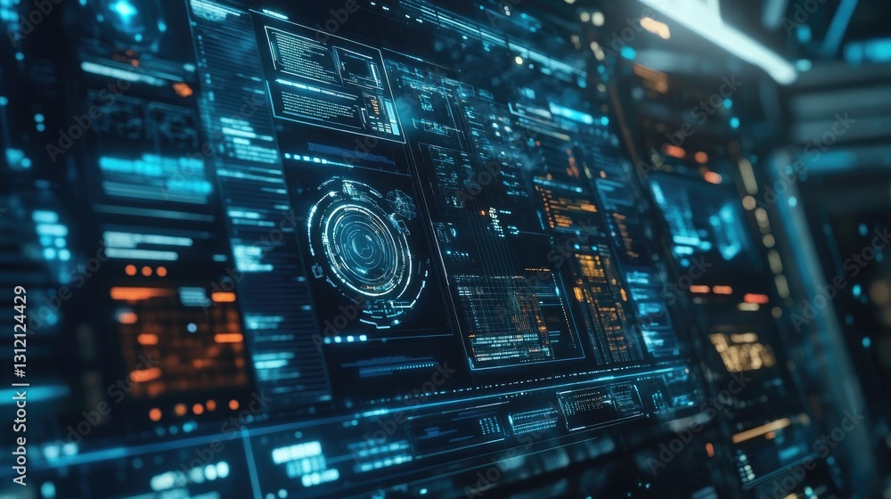 Futuristic Digital Interface, Glimpse into the Technological Future Futuristic Digital Interface, Glimpse into the Technological Future