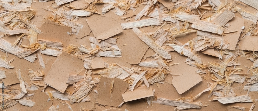 Beige wood shavings and paper scraps texture Beige wood shavings and paper scraps texture