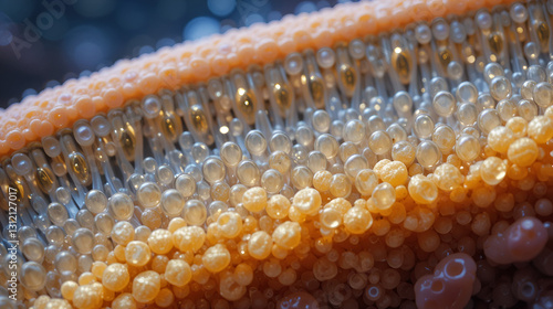Cross-sectional view of cell membrane with phospholipids