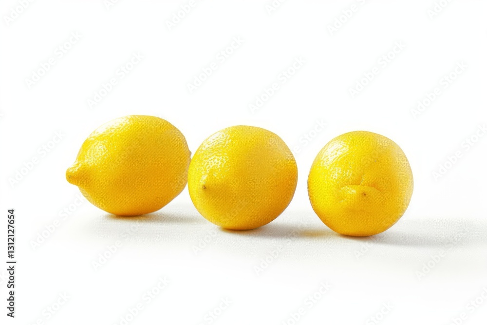 Fresh lemons on white background. AI generated Fresh lemons on white background. AI generated