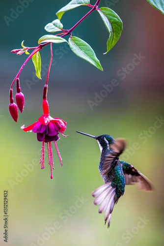 hummingbird and flower