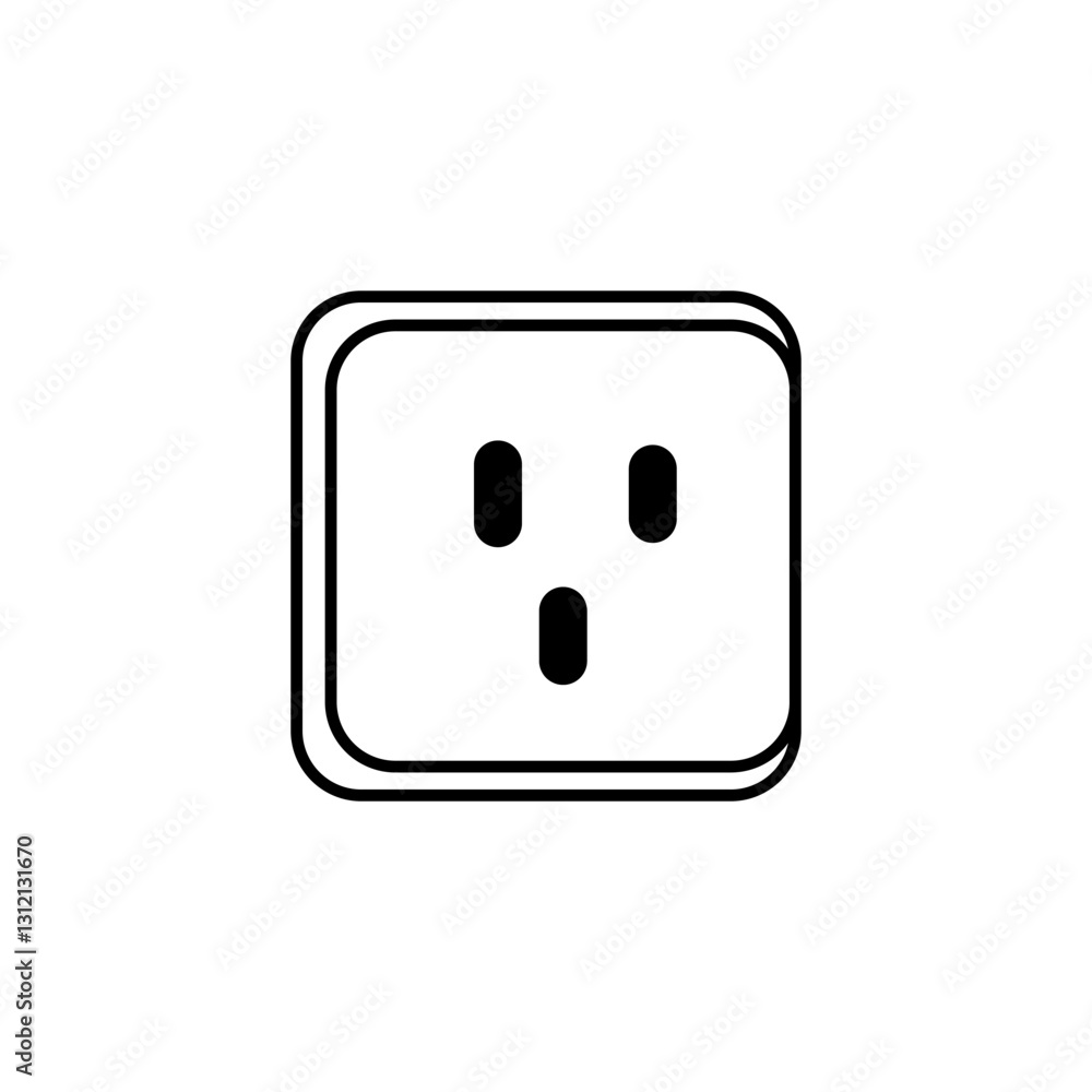 Electric socket icon, simple flat style, illustration, logo sign symbol pictogram template, for ui or ux isolated on white for mobile app, editable Electric socket icon, simple flat style, illustration, logo sign symbol pictogram template, for ui or ux isolated on white for mobile app, editable