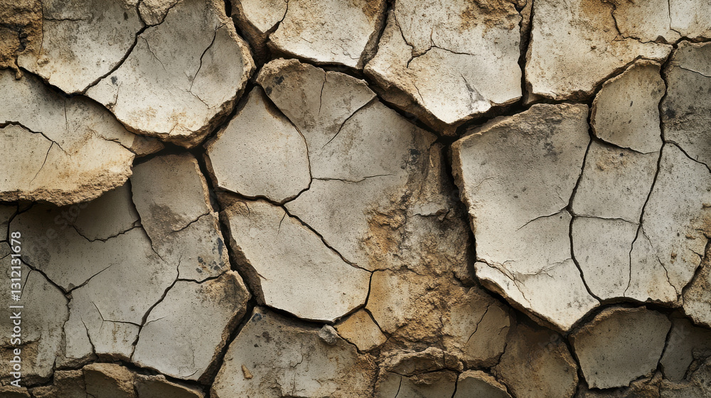 A close-up of a cracked dried mud surface, deep fissures creating abstract geometric formations, rough and weathered texture A close-up of a cracked dried mud surface, deep fissures creating abstract geometric formations, rough and weathered texture