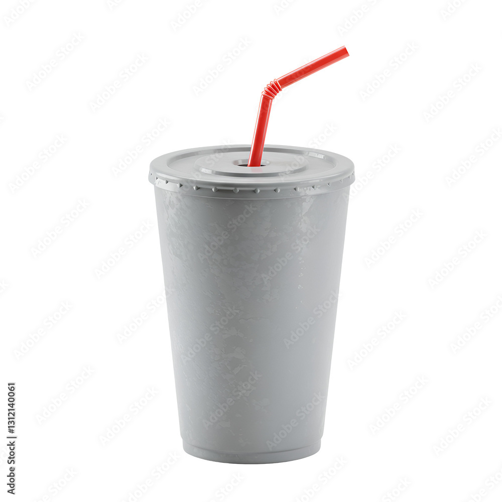 3D Drink Cup Soda Cup with Straw Image 3D Drink Cup Soda Cup with Straw Image