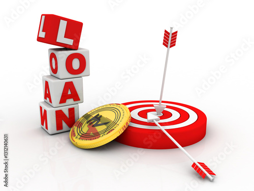 3d rendering business loan concept
