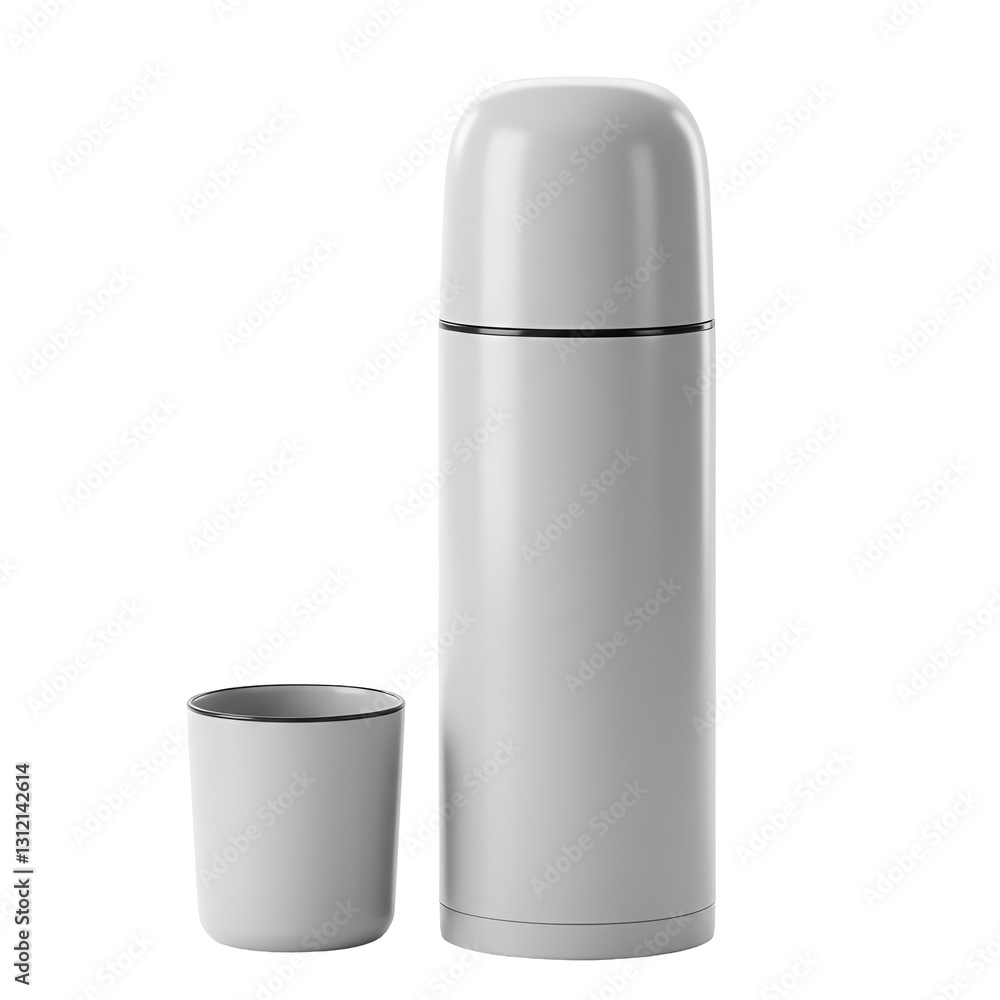 Flat Thermos with Cup for Beverage and Travel Essentials Flat Thermos with Cup for Beverage and Travel Essentials
