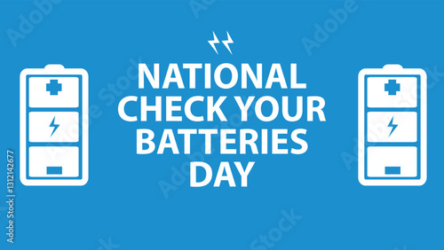 National Check Your Batteries Day web banner design illustration 