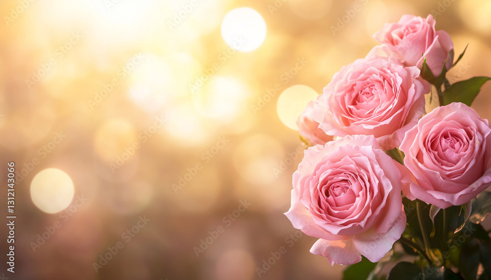 Bright pink roses in soft focus, capturing the beauty of nature in a serene light. Bright pink roses in soft focus, capturing the beauty of nature in a serene light.