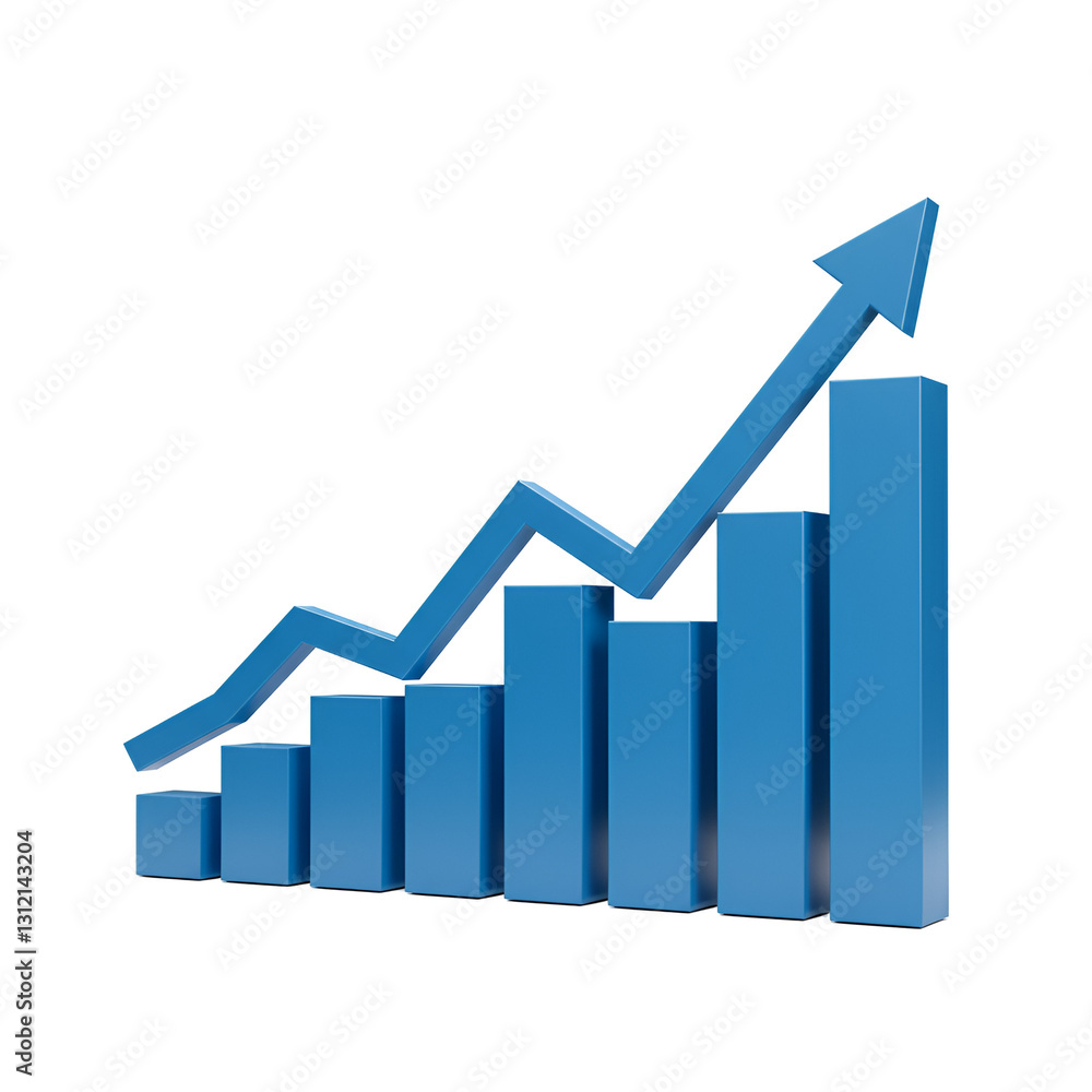 Flat Graph Icon with Line Chart Trend for Data and Analytics Flat Graph Icon with Line Chart Trend for Data and Analytics