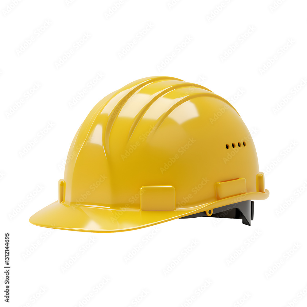 Fototapeta premium Flat 3D Hard Hat Icon for Construction Safety and Workwear