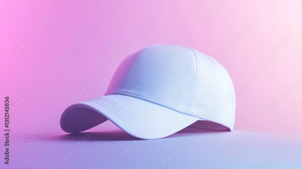 Fototapeta premium Blank white baseball cap on a studio background