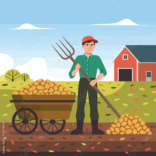Natural illustration farmers day vector high quality design 