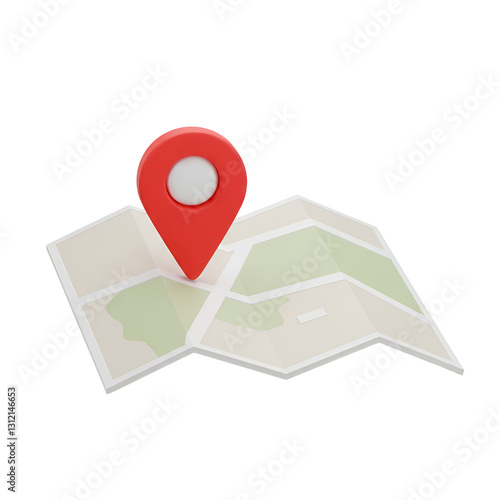 Free Download Minimal Folded Map with Location Pin Image Variant 2 - GFXLoad