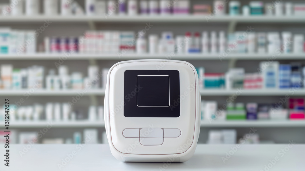 Obraz premium Digital blood pressure self check station displays healthy information