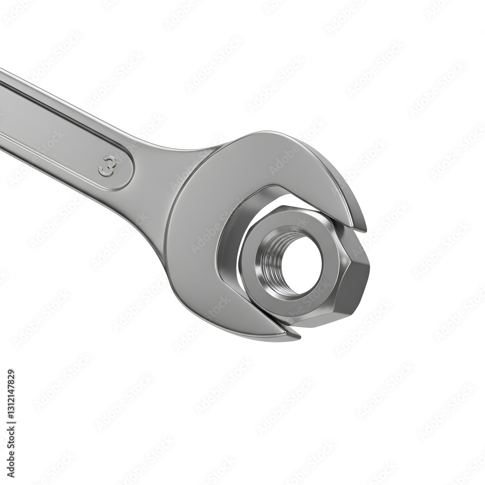 Nut and Spanner 3D Spanner Holding Nut Image Variant 1 Nut and Spanner 3D Spanner Holding Nut Image Variant 1