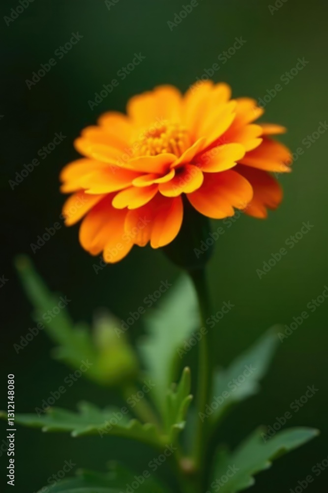 Orange flower and French marigold in full bloom, nature, blossom Orange flower and French marigold in full bloom, nature, blossom