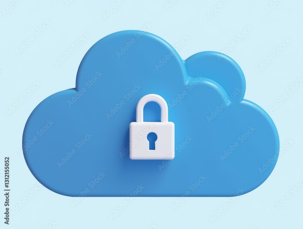 Data safety secure cloud computing with 3D digital cloud icon and shield symbol for internet protection Data safety secure cloud computing with 3D digital cloud icon and shield symbol for internet protection