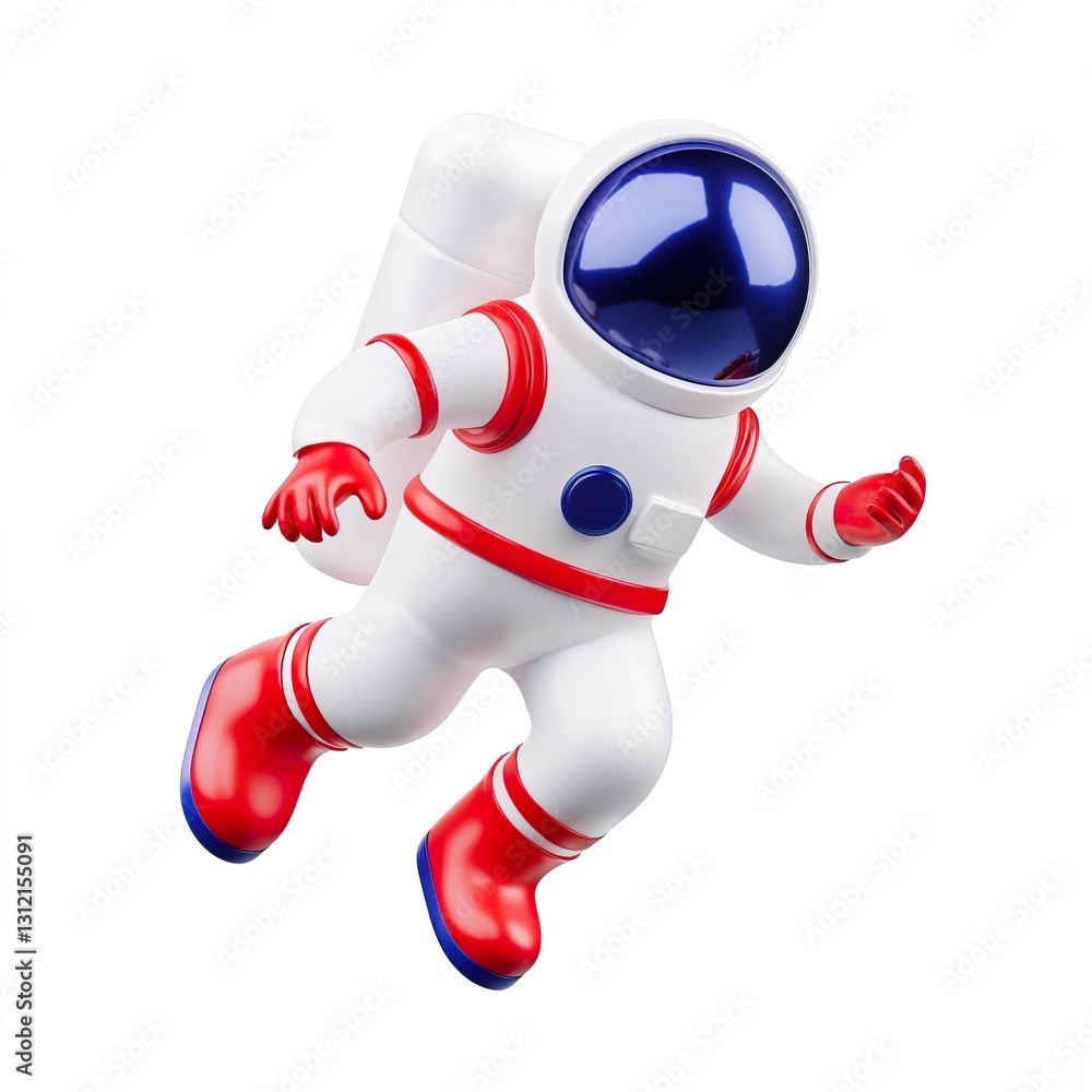 3D Astronaut Character Illustration in Space Theme with Isolated Design Elements 3D Astronaut Character Illustration in Space Theme with Isolated Design Elements