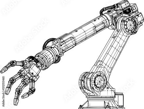 sketch robotic arm vector
