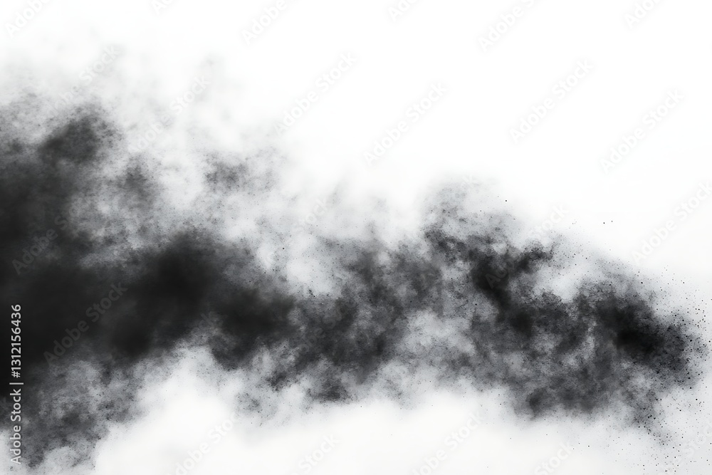 Fototapeta premium Abstract Black Smoke Cloud, Environmental Disaster