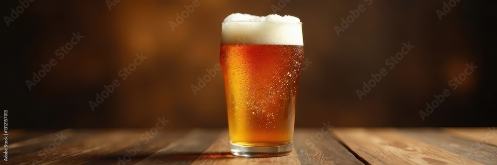 Golden amber ale, thick foamy head, pint glass, delicious, crisp Golden amber ale, thick foamy head, pint glass, delicious, crisp