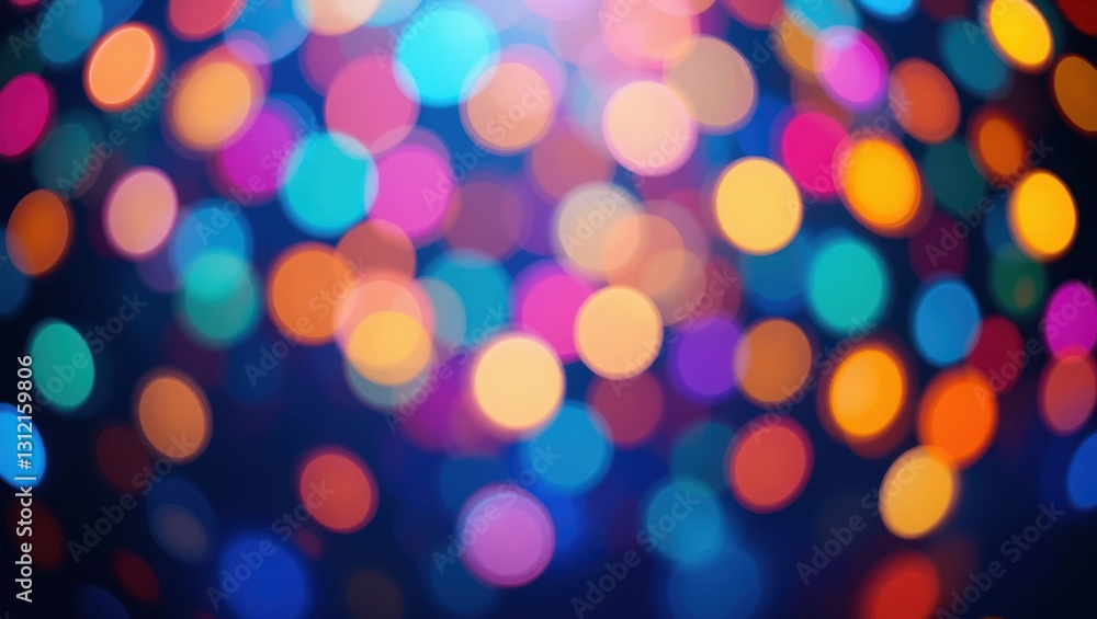 Colorful Blurred Bokeh Background with Vibrant Lights and Warm Glow for Festive Atmosphere Colorful Blurred Bokeh Background with Vibrant Lights and Warm Glow for Festive Atmosphere