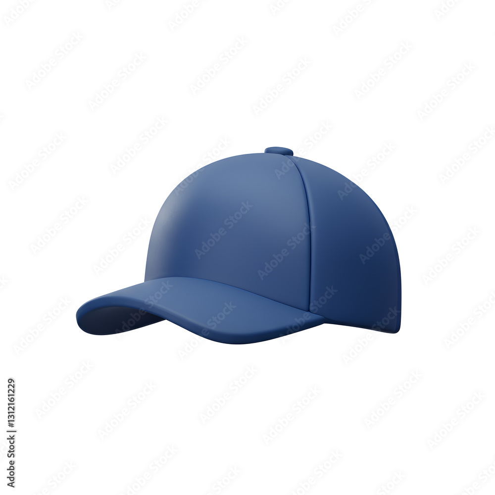 Worker Cap Clean Curved 3D Icon Worker Cap Clean Curved 3D Icon