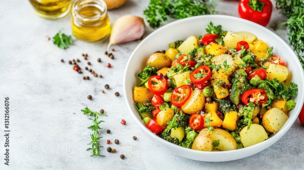 Vibrant Salad: A colorful and appetizing salad, featuring a mix of fresh ingredients in a photorealistic shot, creating a delicious and healthy food. Vibrant Salad: A colorful and appetizing salad, featuring a mix of fresh ingredients in a photorealistic shot, creating a delicious and healthy food.