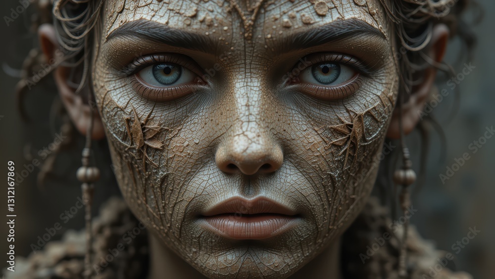 Ethereal Portrait of a Young Woman with Intricate Natural Makeup and Captivating Eyes Ethereal Portrait of a Young Woman with Intricate Natural Makeup and Captivating Eyes