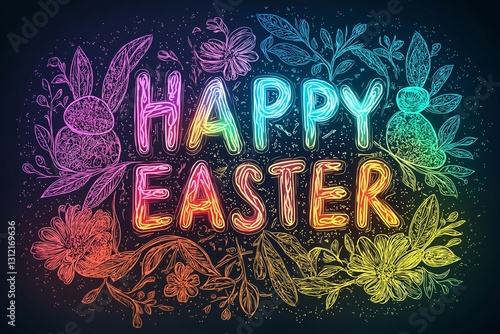 Obraz na płótnie Easter celebration artwork spring season graphic design vibrant colors festive theme w salonie