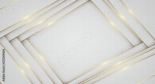 Luxury lines and gold lines on white abstract banner background. Space for copying text. Luxury background, banner design style.