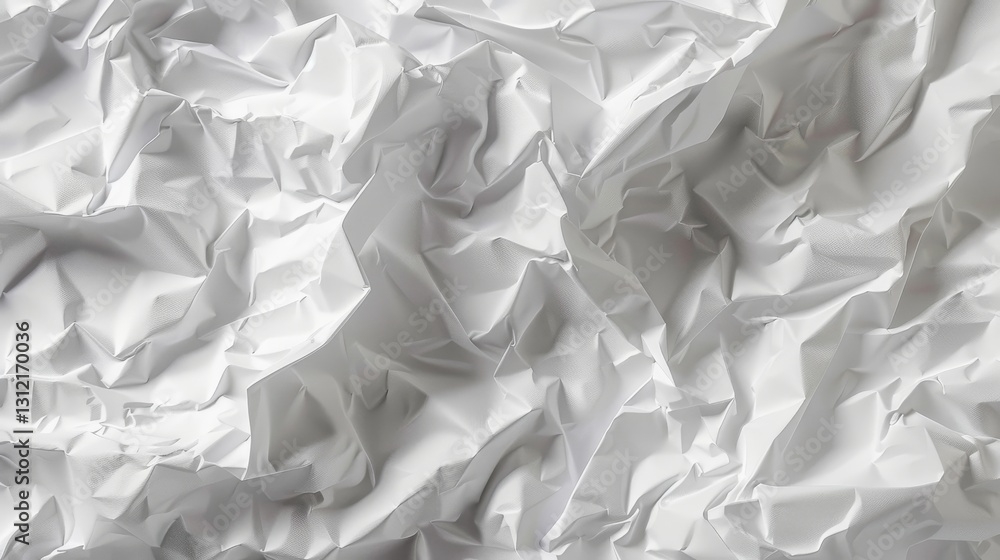 Obraz premium an artistic close-up of crumpled white paper with a faint grid design. The texture should be highly detailed