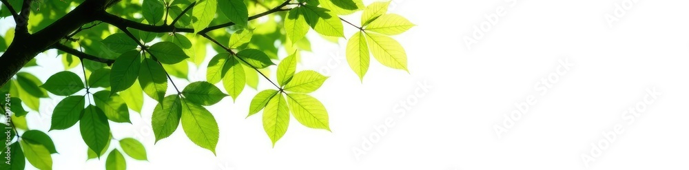 Tree branches with leaves isolated on white background, leafy, isolation Tree branches with leaves isolated on white background, leafy, isolation