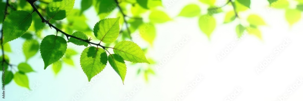 Tree branches with leaves isolated on white background, greenery, branches, nature Tree branches with leaves isolated on white background, greenery, branches, nature