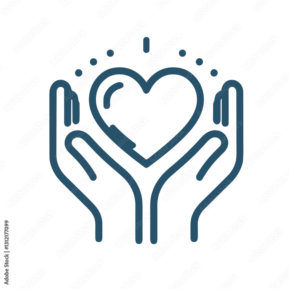 Hands cradling heart symbolizing care and compassion Hands cradling heart symbolizing care and compassion