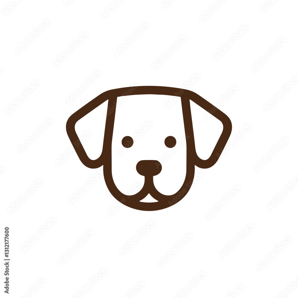 Stylized dog face representing companionship and loyalty Stylized dog face representing companionship and loyalty
